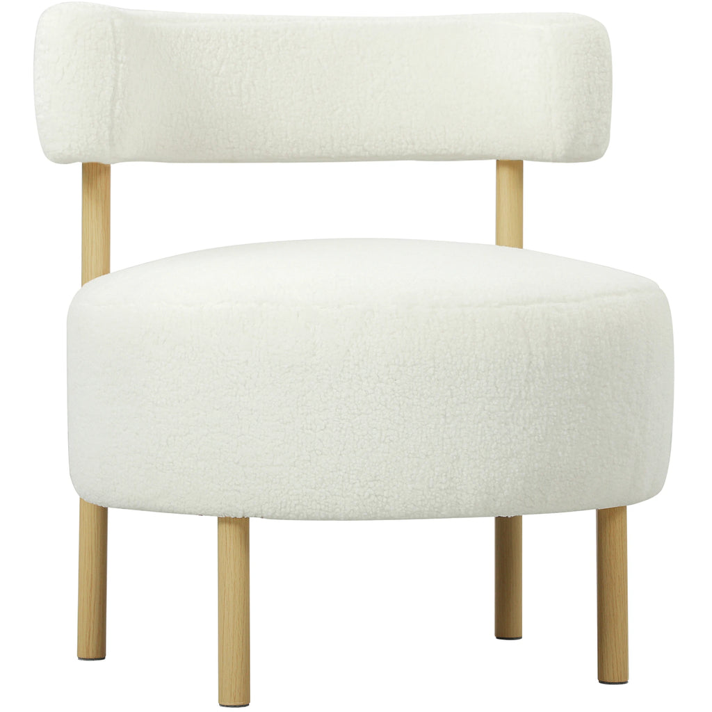 Le Nid, fauteuil en bouclette blanche