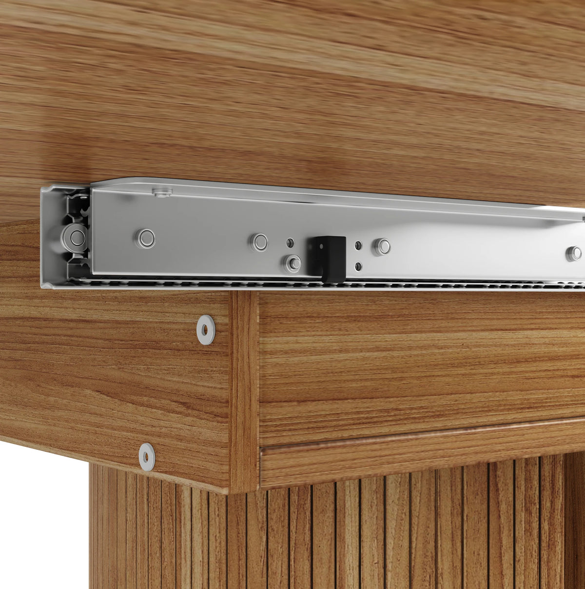 Le Noyer — Table à manger extensible ronde à ovale effet noyer 118-158 cm