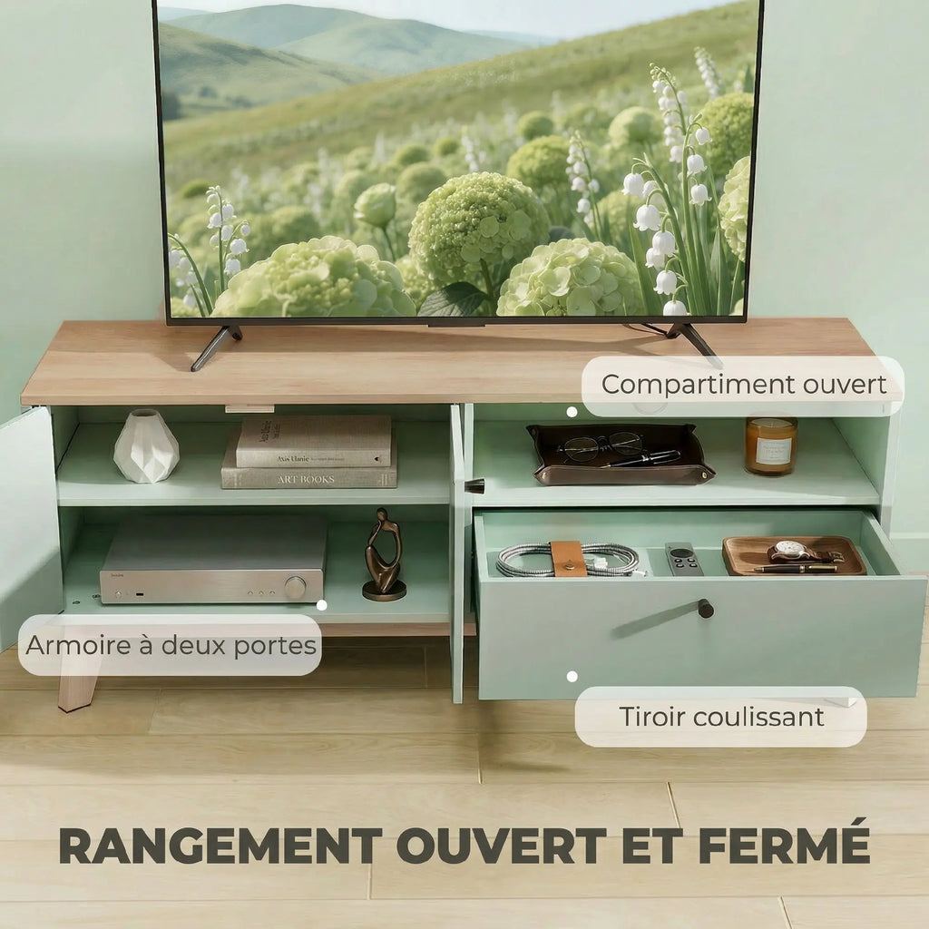 La Sauge — Meuble TV vert sauge 120 cm