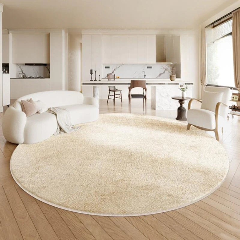 L'Écume, tapis rond crème au salon