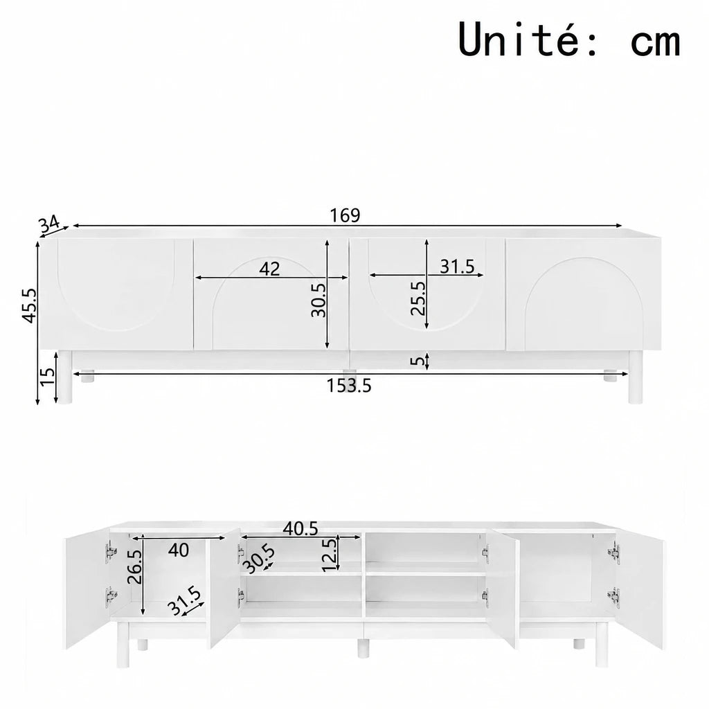 Dimensions du meuble TV L'Arche
