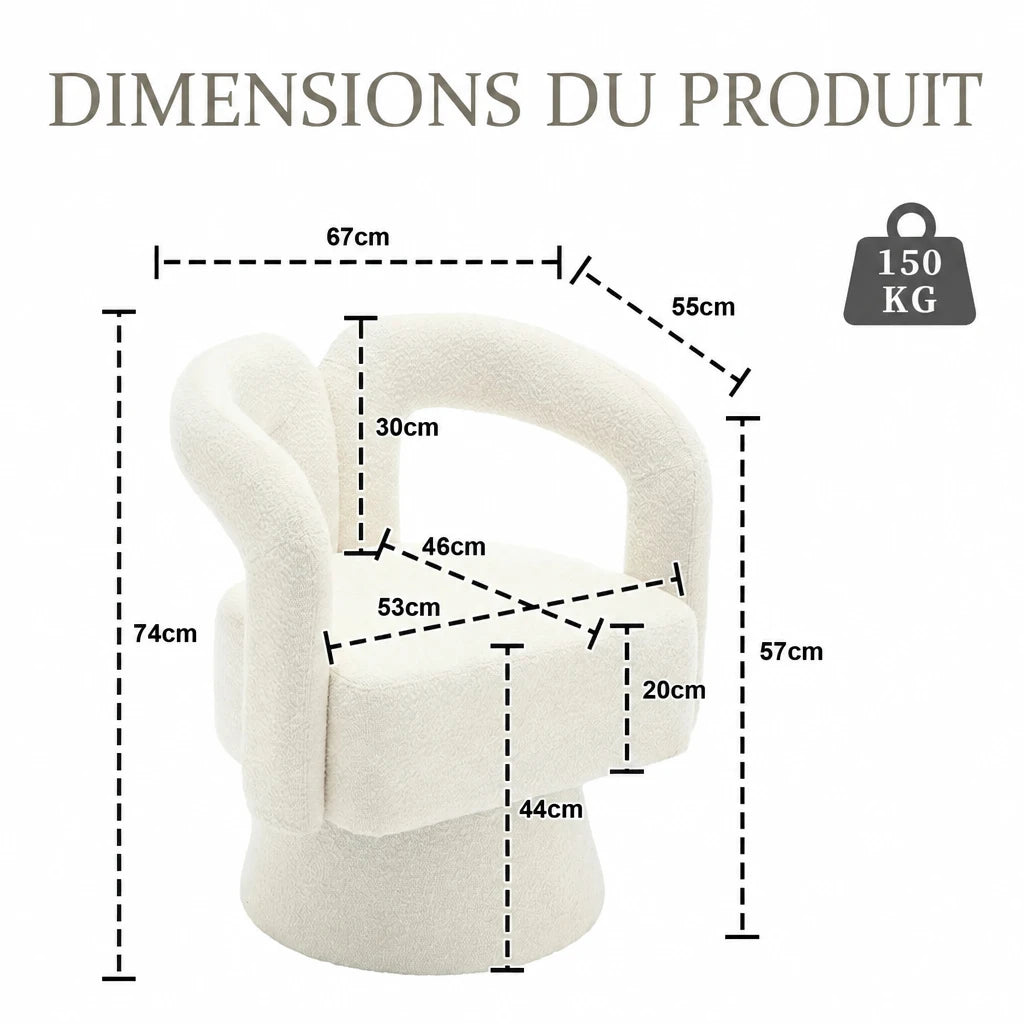 Dimensions du fauteuil Le Cocon