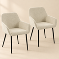 Le Côtelé, fauteuils de table velours côtelé crème