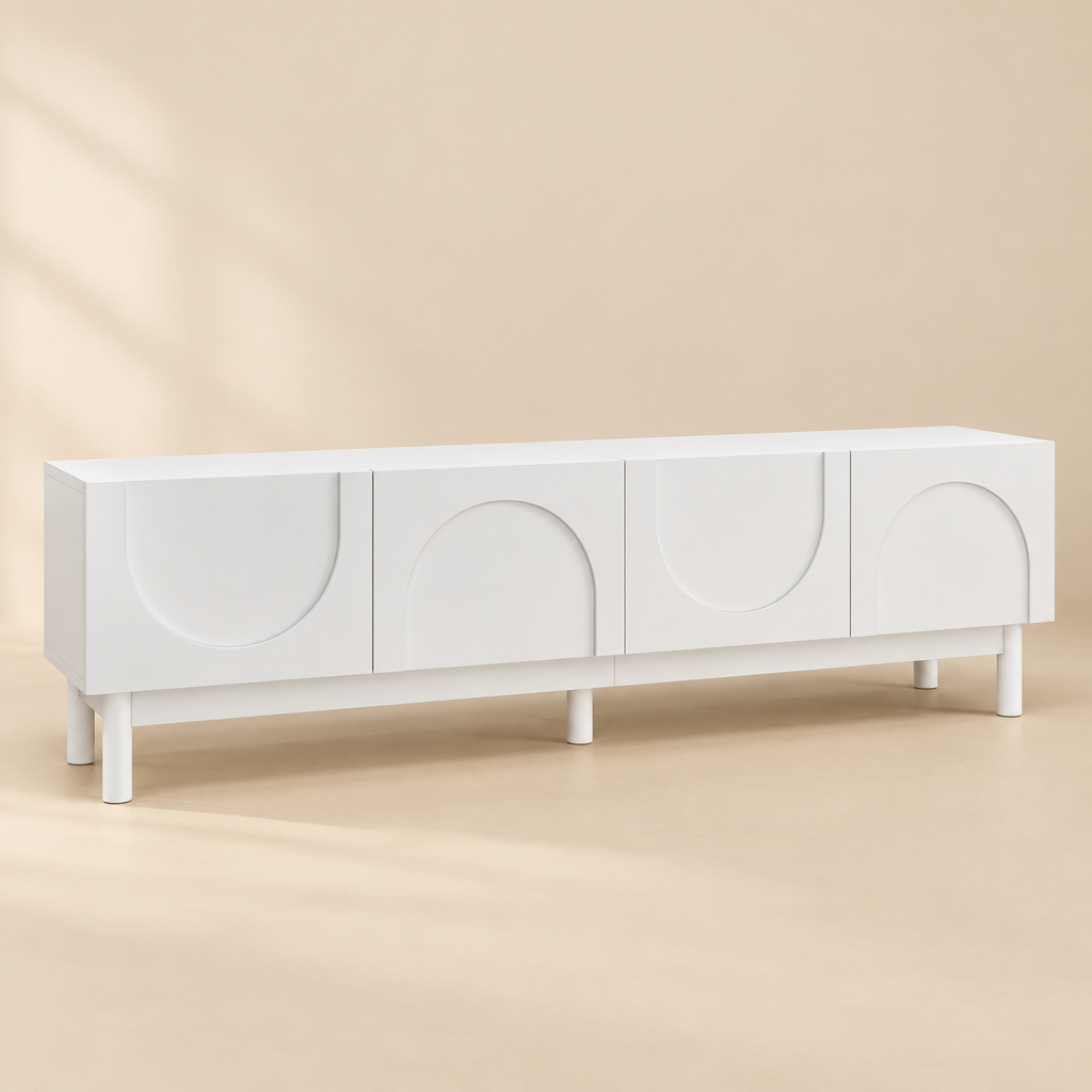 L'Arche, meuble TV blanc aux arches 169 cm