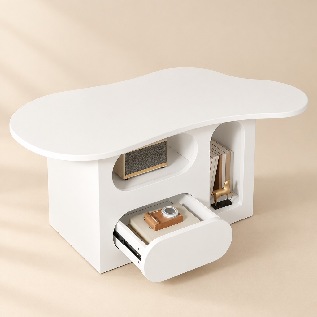 Le Galet, table basse nuage blanche