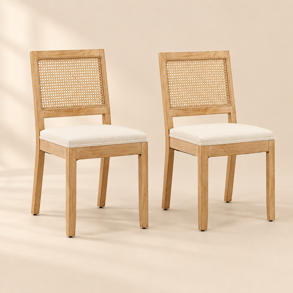 La Tressée, chaises bois massif et cannage