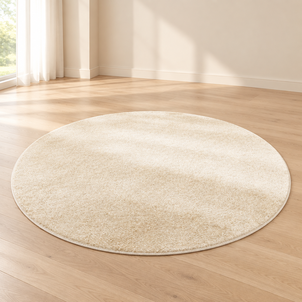 L'Écume, tapis rond crème Ø160