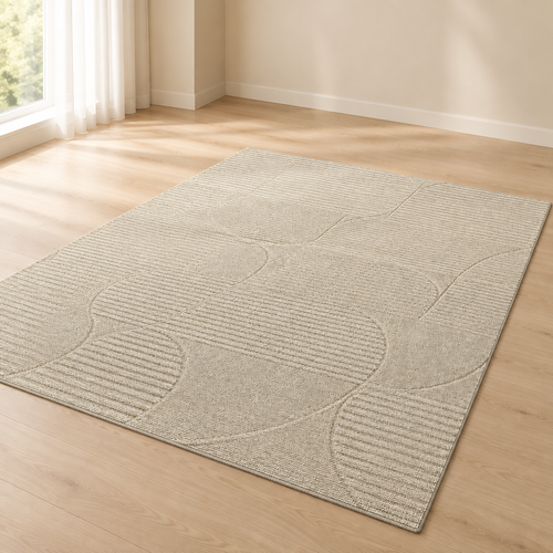 L'Atelier, tapis en relief à lignes courbes