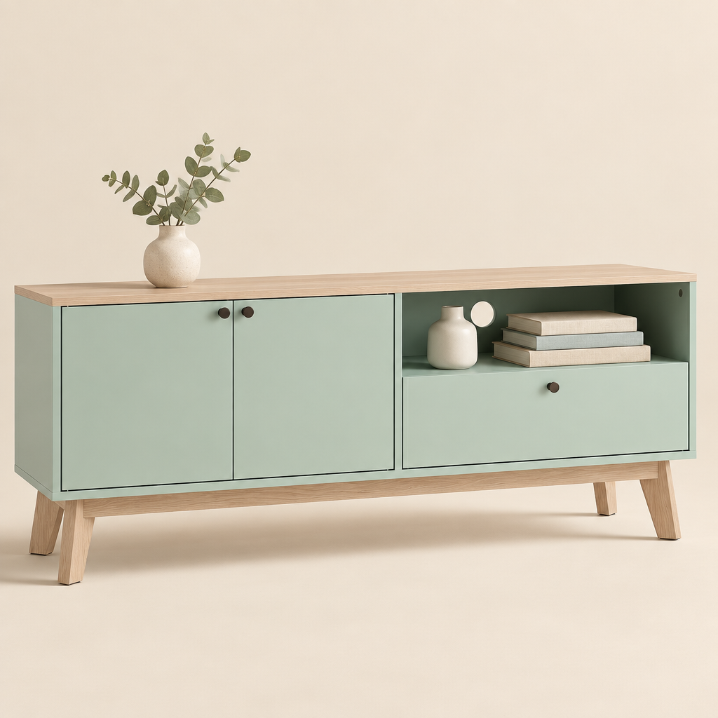 La Sauge — Meuble TV vert sauge 120 cm