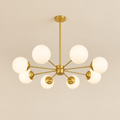 L'Astre — Lustre Sputnik doré à 8 globes opalins Ø92